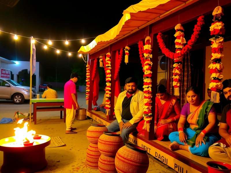 Township Country Living Indian Village Scene